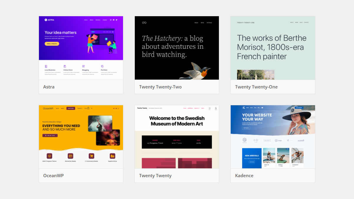 WordPress theme collage
